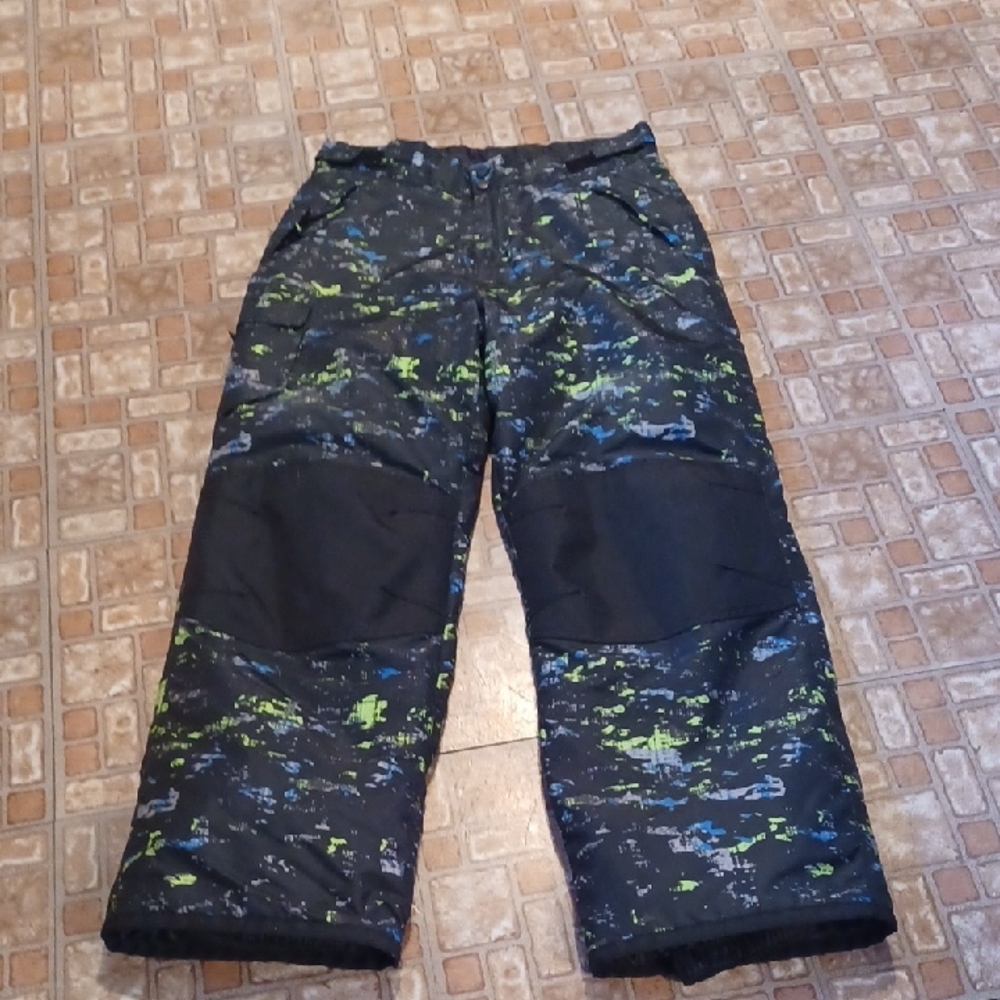 Champion Black and Green Patterned Snowboarding Skiing Pants Size Xlarge